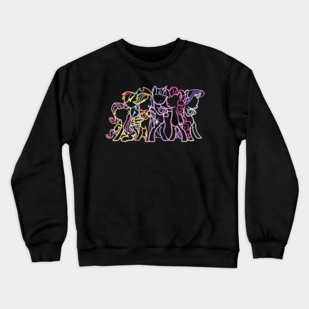 Neon Mane Six Crewneck Sweatshirt by Brony Designs